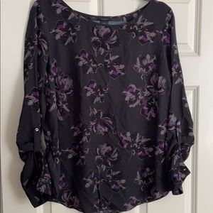 Beautiful black blouse with floral design